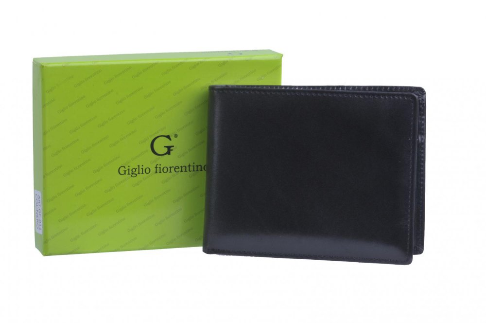Levně Giglio leather Pánská peněženka GF-011 černá zipová kapsa na mince
