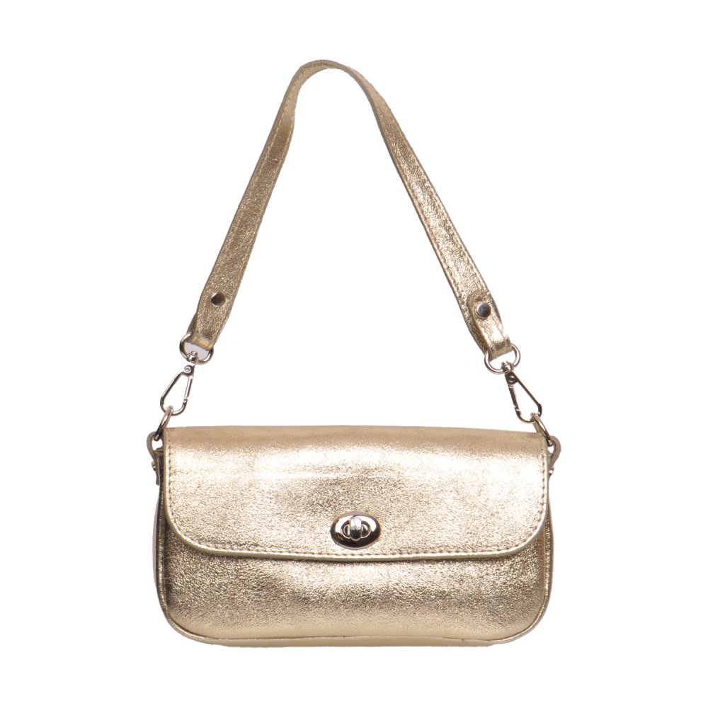 Malá kožená kabelka psaníčko MayFly 6508 zlatá