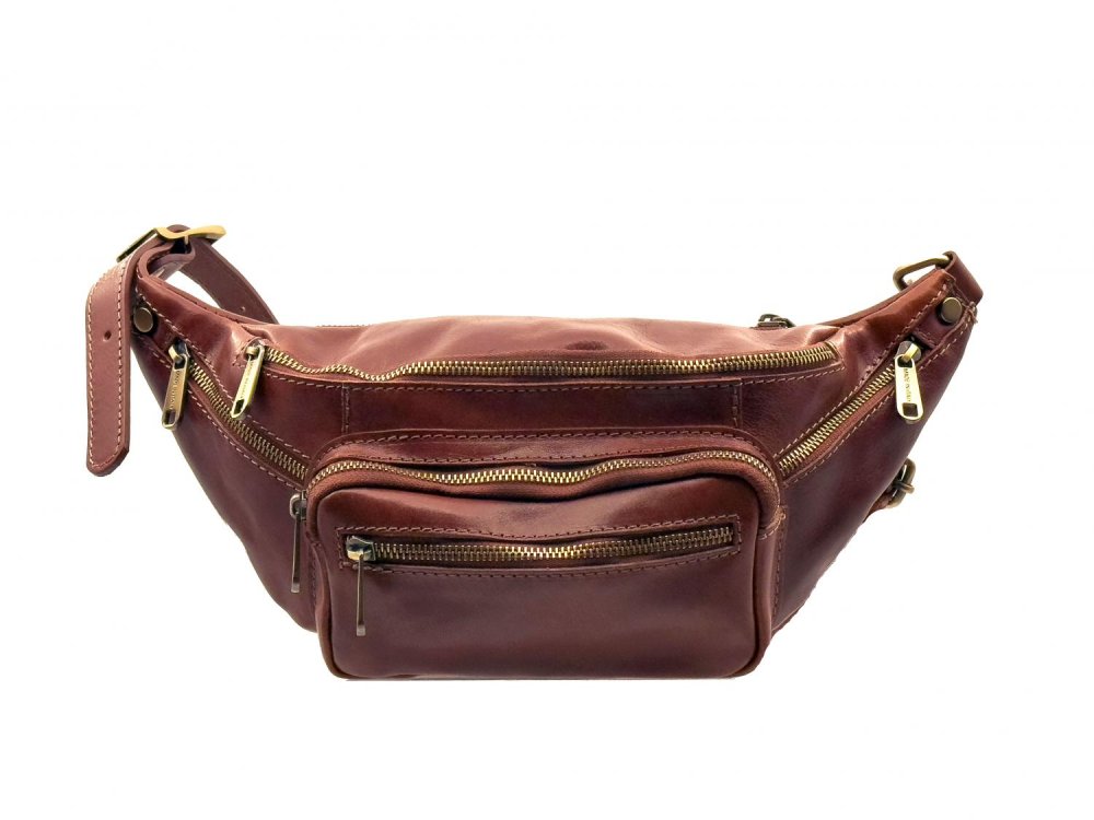 Levně Giglio leather Kožená ledvinka 1206 hnědá