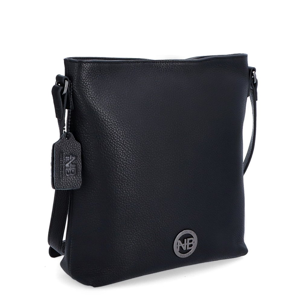 Levně Kožená crossbody kabelka NB-3008 černá