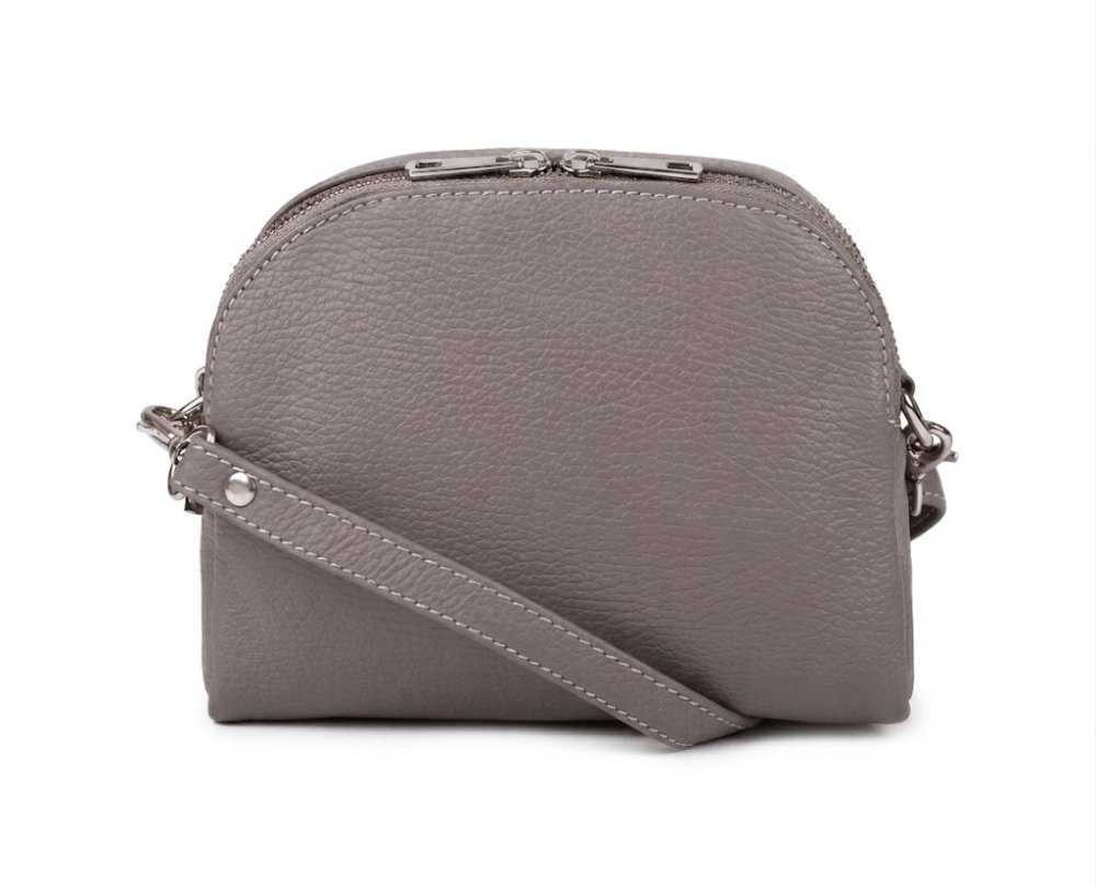 Levně MaxFly, Malá kožená crossbody kabelka 5684 hnědá taupe