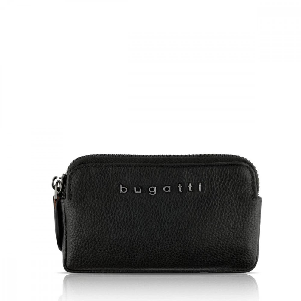 Levně Kožená klíčenka Bugatti Bella 49482001 černá