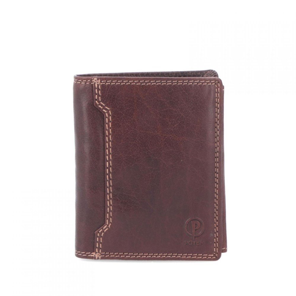Pánská kožená peněženka Poyem 5207 hnědá