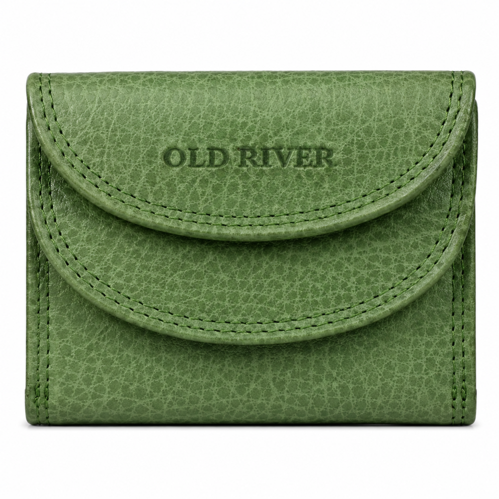 Malá kožená peněženka Old River PSW-102 Apple Green zelená