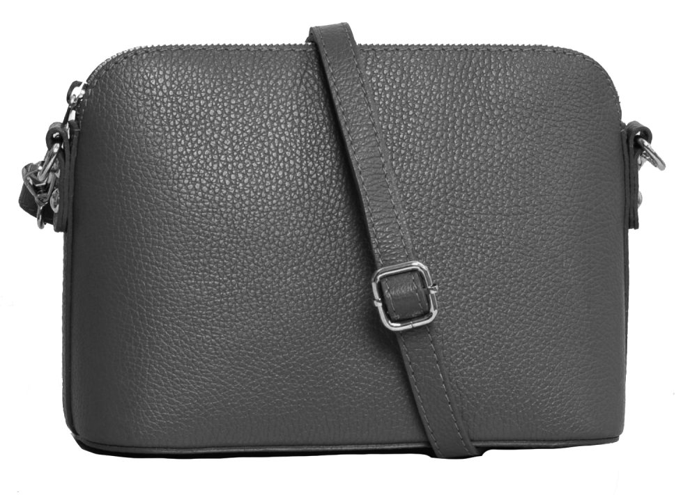 Levně MaxFly dámská kožená kabelka crossbody 5232 šedá