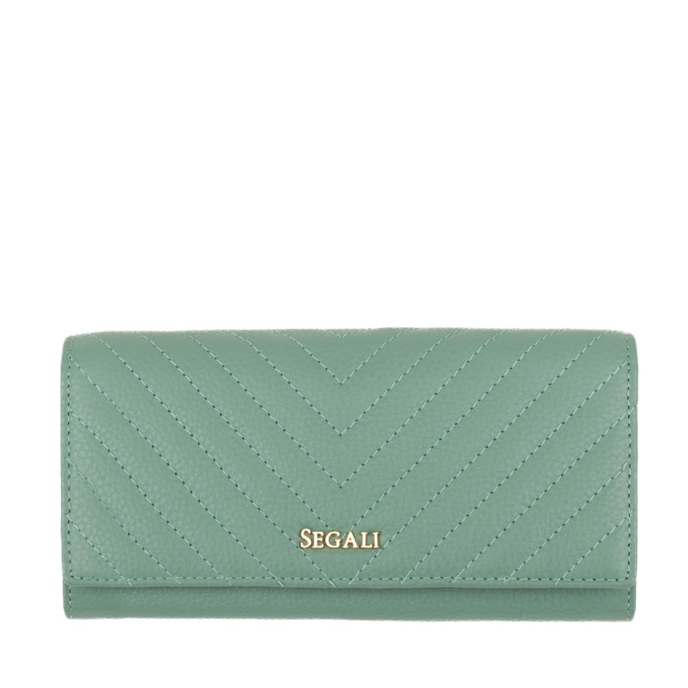 Levně Segali Dámská peněženka kožená SEGALI 50511 lt.green