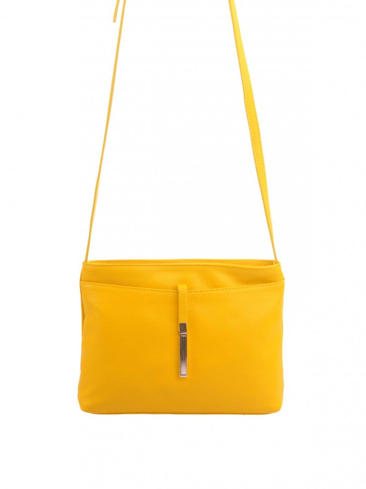 Levně Dámská kožená crossbody kabelka 5085 žlutá