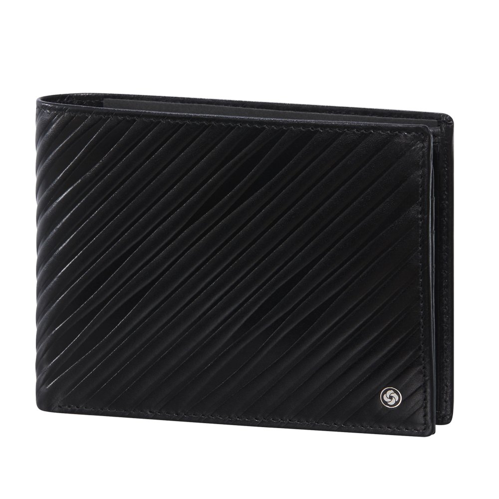 Levně Samsonite Luxusní velká pánská kožená peněženka Refined SLG 155854-1041 černá