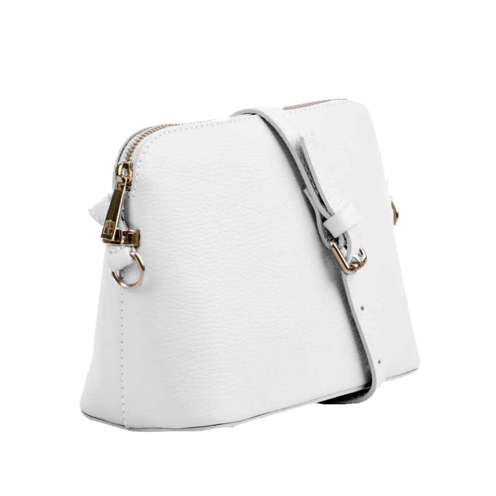 Levně MaxFly dámská kožená kabelka crossbody 5232 bílá