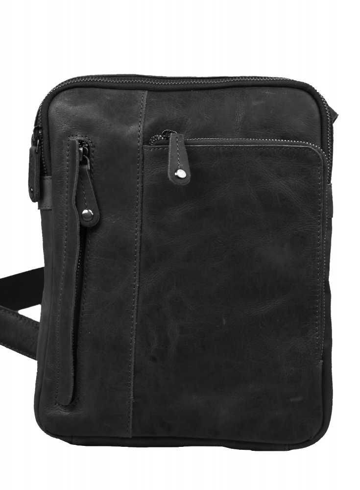 Kožená pánská taška přes rameno LA-111 černá