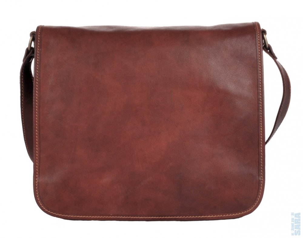 Levně Giglio leather Kožená taška přes rameno Il Giglio 1938 hnědá