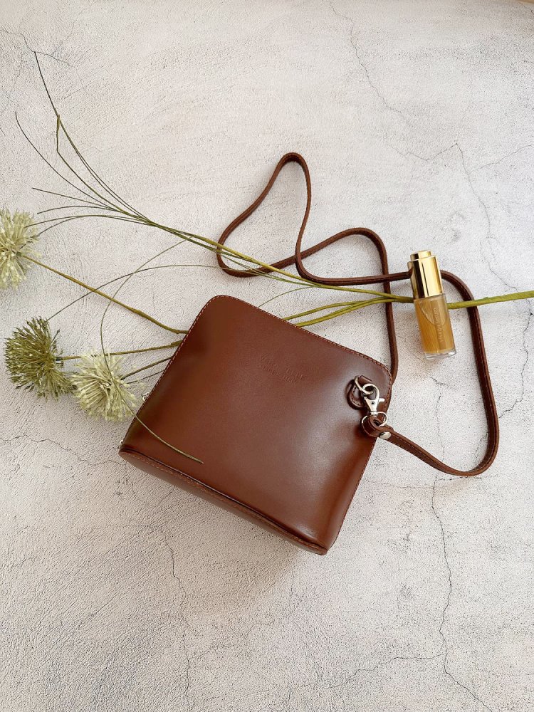 Levně Giglio leather malá dámská kožená kabelka 133 hnědá