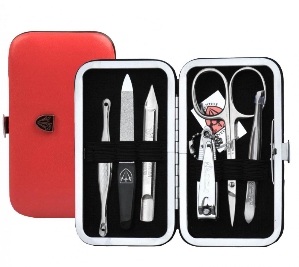 Menší 6-ti dílná sada na manikúru 7848 MC N RED/SILVER