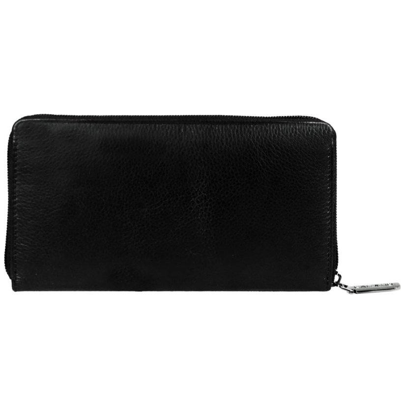 New bags leather Dámská kožená dlouhá peněženka 72658 černá
