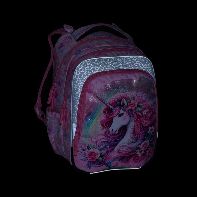 Bagmaster Velký školní set  BETA 26 B Jednorožec - batoh + penál + sáček na tělocvik + box + lahev