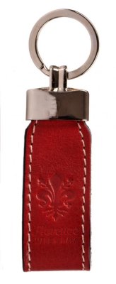 Luxusní kožený přívěšek na klíče Florence ACC-100 červený