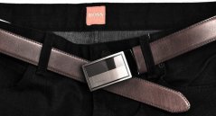Pánský kožený společenský opasek Penny Belts AUTOMAT 35-020-A3-40 tmavě hnědý