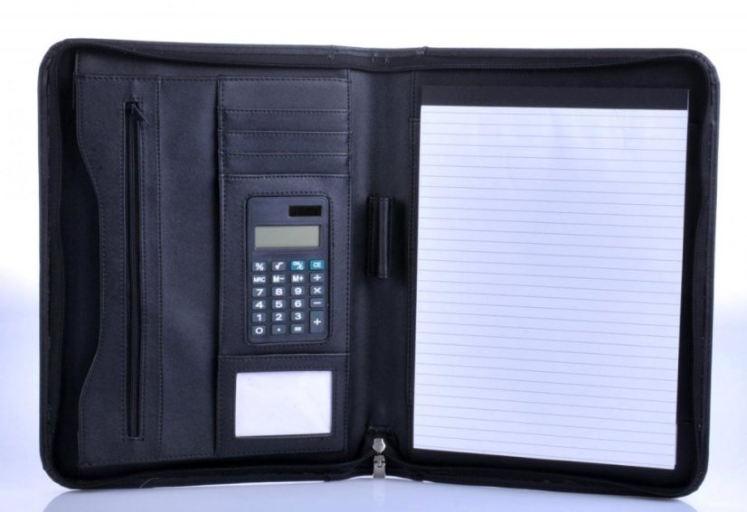 Business koženkové desky 5099-01 černé stříbrný střed
