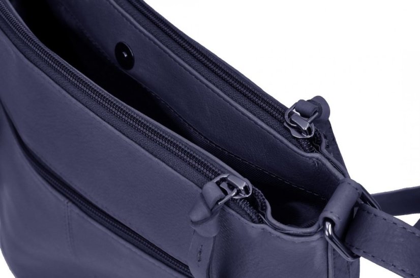 Dámská kožená kabelka New Bags Leather LB-679 tmavě modrá
