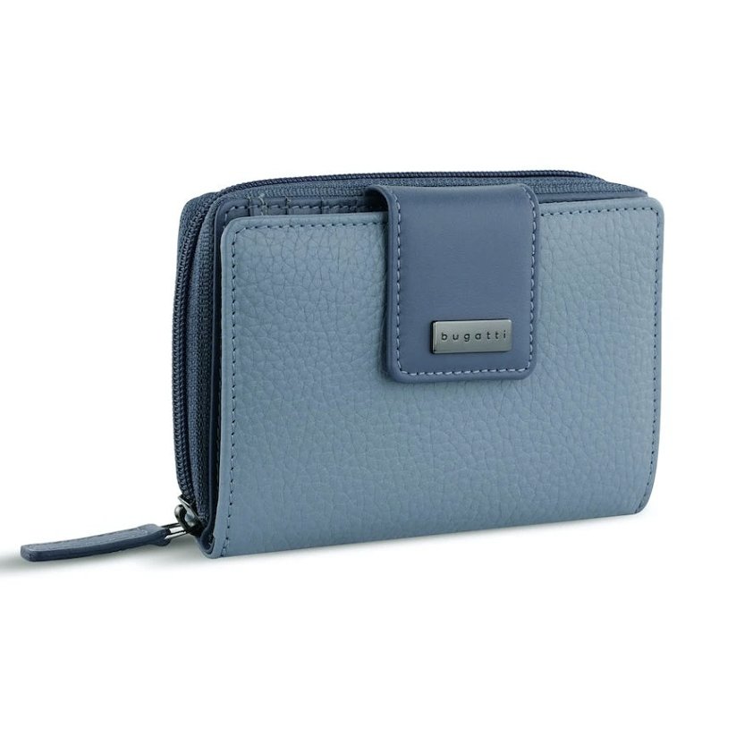 Bugatti Sina zip S modrá s RFID – kompaktní kožená dámská peněženka  49223239