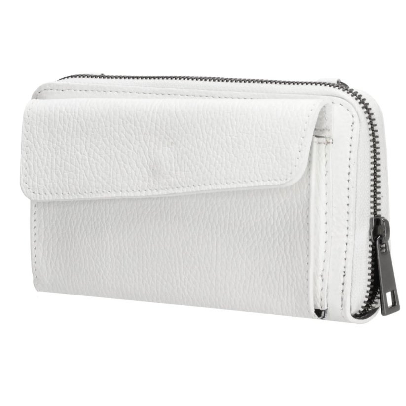 Malá kožená kabelka na mobil L626-003 bílá - moderní psaníčko
