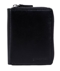 Kožená zipová peněženka černá 100001-Z (celá na zip)