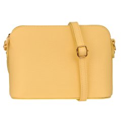 Malá kožená crossbody kabelka MaxFly 5232 světle žlutá