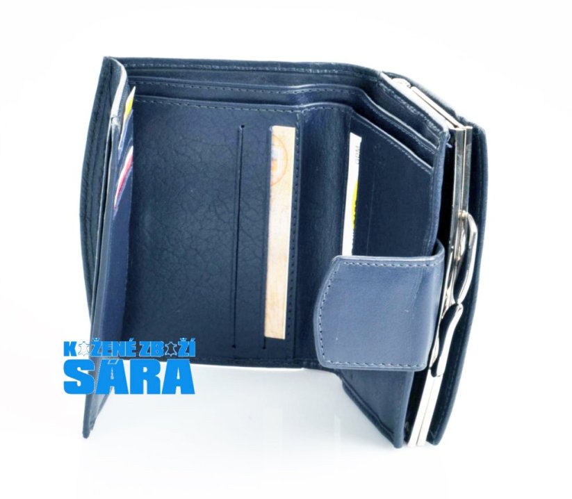 Arwel dámská kožená peněženka s rámečkem 511-4357 modrá