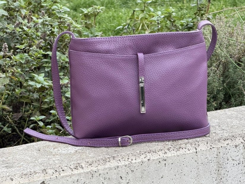 Dámská kožená crossbody kabelka 5085 fialová - 2. jakost