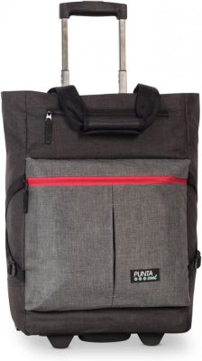 Chladící nákupní taška na kolečkách s chladící přední kapsou PUNTA COOL 10411-0117 černá/šedá