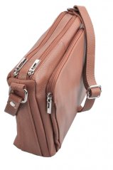Kožená crossbody kabelka MaxFly 5542 hnědá cognac
