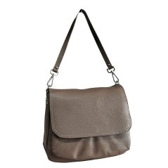 Dámská kožená kabelka přes rameno SARA BAGS 6538 taupe – pepřově hnědá