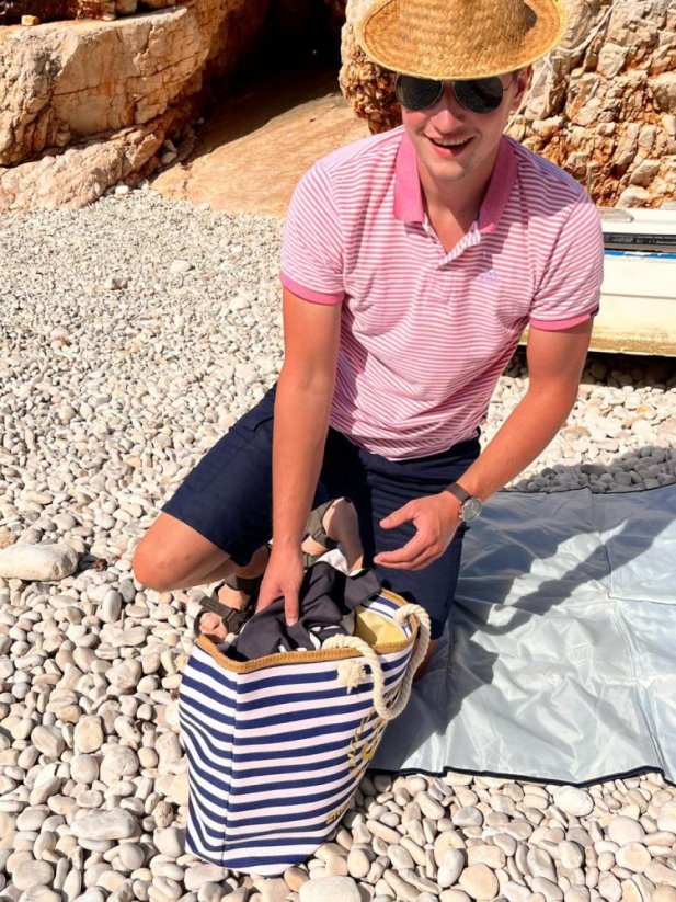 Plážová taška Florence motiv kotva 80009-002 modrá 2. jakost