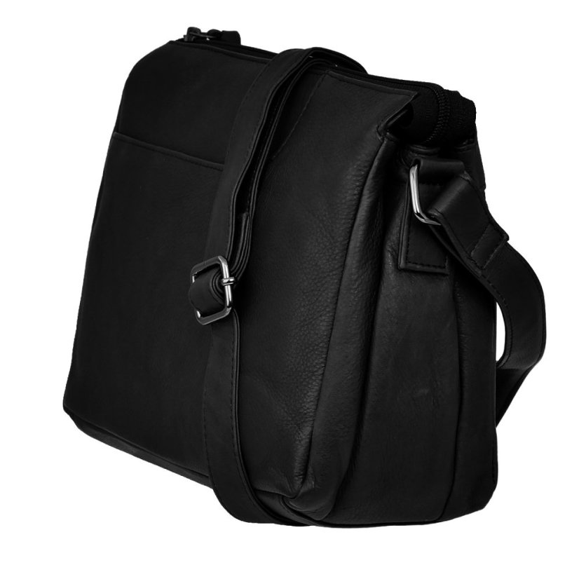 Dámská kožená kabelka přes rameno New Bags Leather LB-678 černá