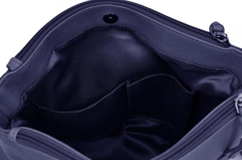 Dámská kožená kabelka New Bags Leather LB-679 tmavě modrá