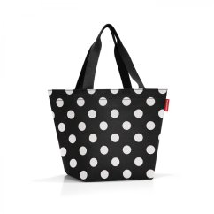 Velká nákupní kabelka se zipem Shopper M dots white ZS7073