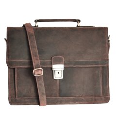Pánská kožená aktovka Lagen 1881/H hnědá NEW + Collonil Carbon Pure