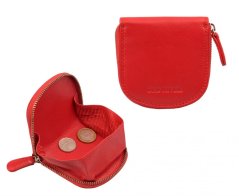 Peněženka na drobné kožená podkova se zipem červená 9117
