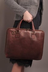 Giglio leather Dámská kožená crossbody aktovka 3920 hnědá