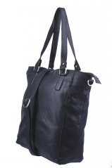 Velká kožená shopper kabelka LA-124 černá
