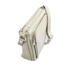 MaxFly kožená crossbody kabelka 5542 béžová