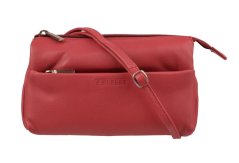 Malá kožená kabelka - moderní psaníčko ET-2046 červené