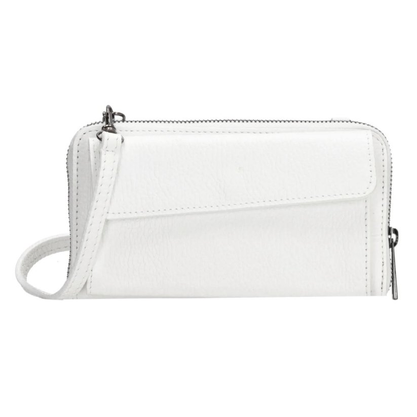 Malá kožená kabelka na mobil L626-003 bílá - moderní psaníčko
