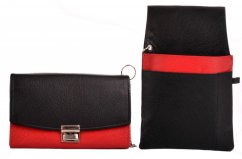 Kožená kasírka s pouzdrem 552-785 black/red