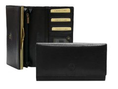 Genevian Peněženka kožená dámská rámková 2206 černá - poslední kus