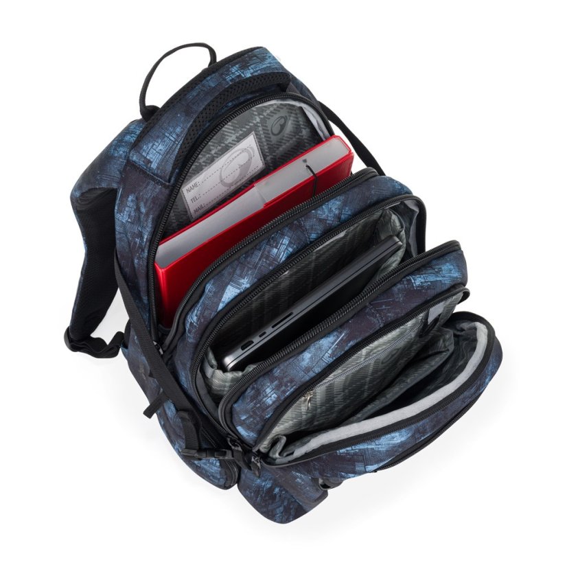 Studentský set BAG 25 B – černo-modrý batoh + penál