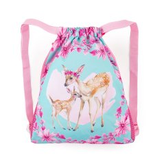 Bagmaster dívčí školní sáček na přezůvky a tělocvik SHOES LUMI 23 A - Srnka a koloušek