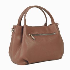 MaxFly Dámská kožená kabelka 5721 cognac