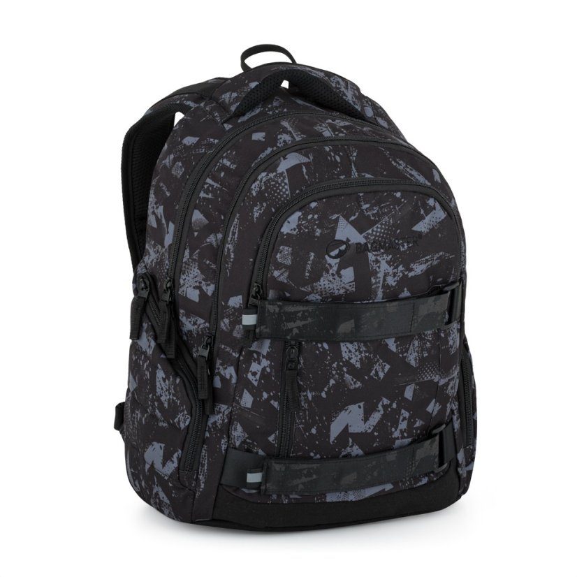 Bagmaster školní set NOMAD 25 B – černo-šedý (batoh + penál)