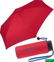 Deštník skládací Benetton Ultra Mini flat red 56403 červený